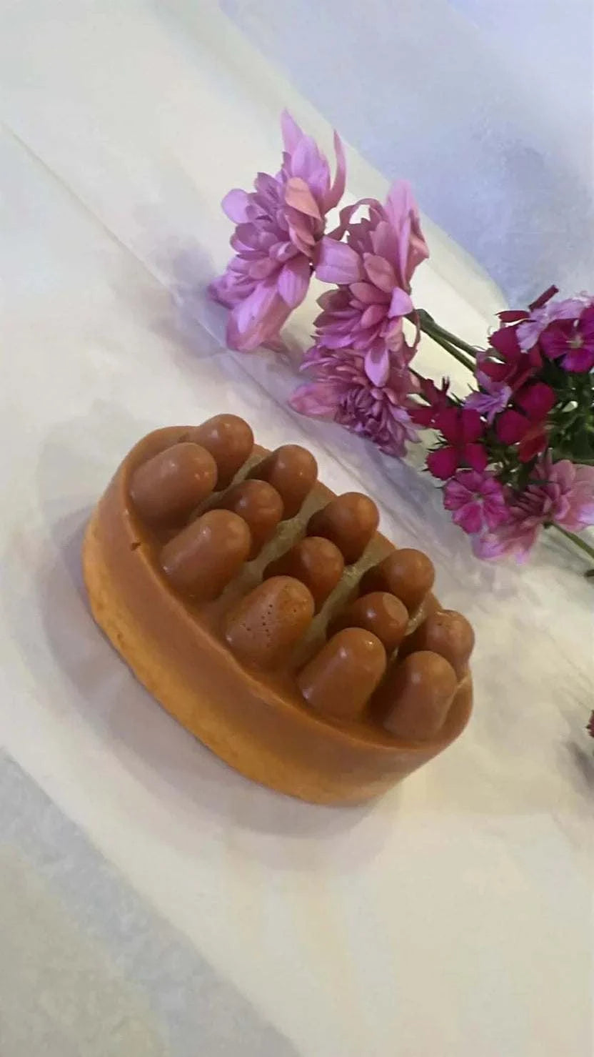Two bars of natural turmeric curcumin handmade soap with brightening and anti-inflammatory benefits
