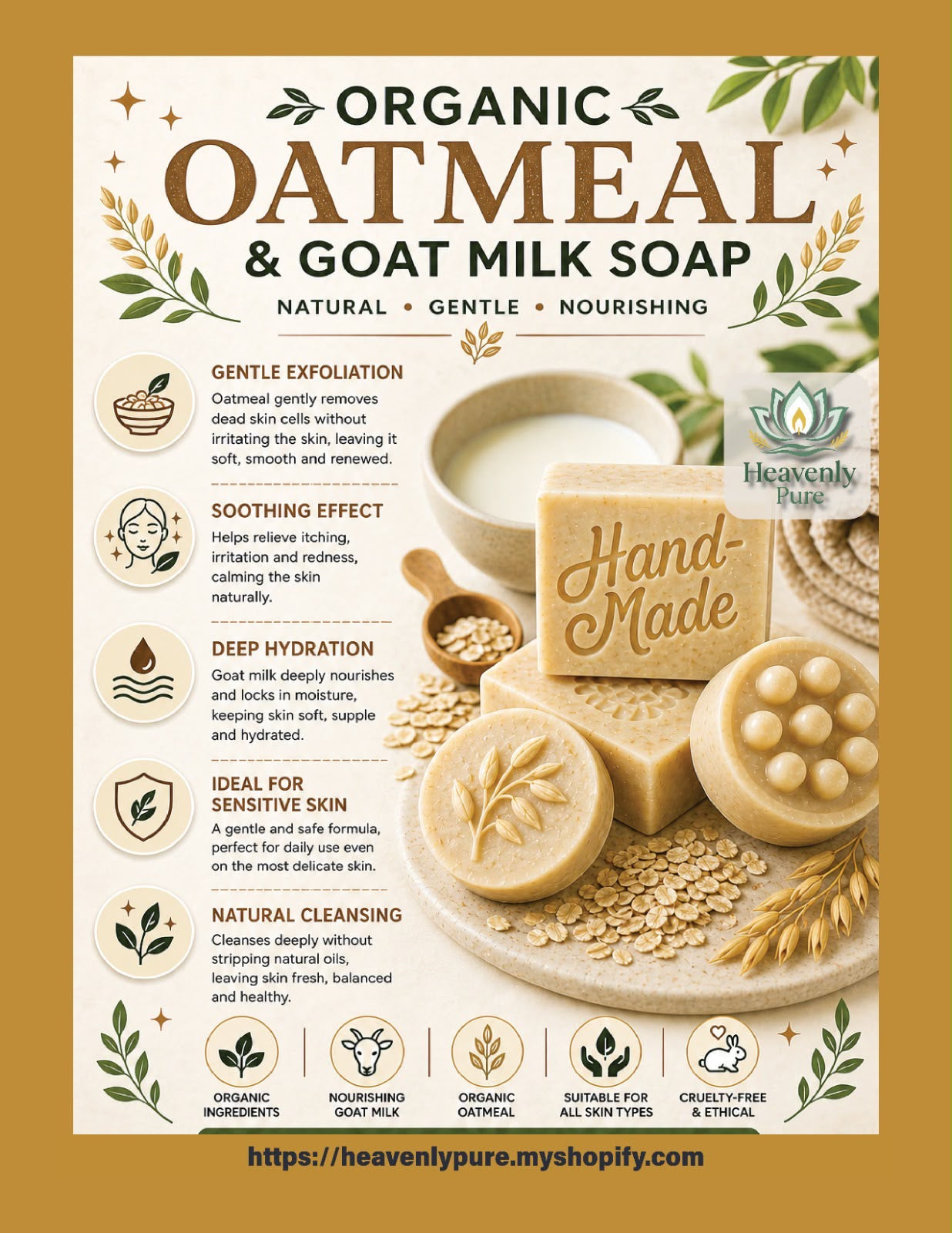 Oatmeal and Honey  (2 soap bars)