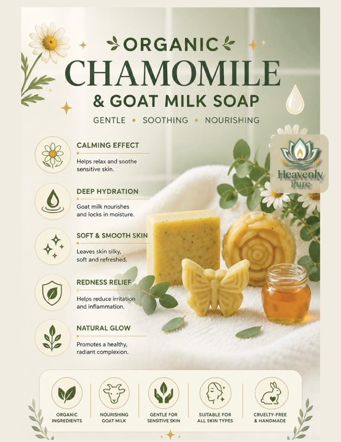 Organic Chamomile Goat Milk $14.00 (2 soap bars)