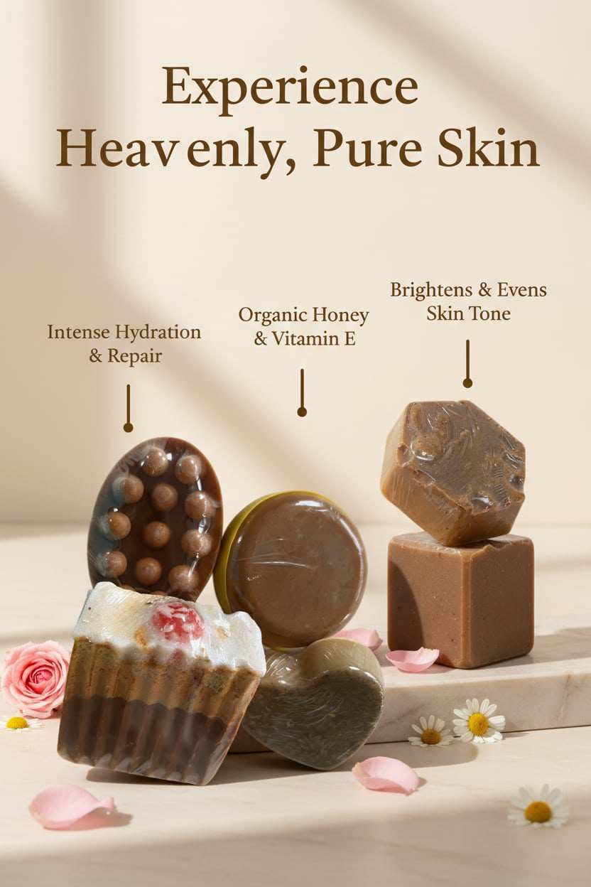 Handcrafted Curcumin/Turmeric Soap Bar Collection with natural brightening and healing properties