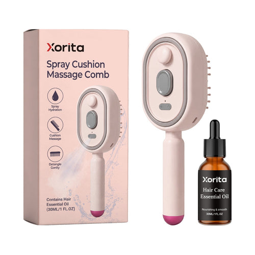 Electric spray airbag massage comb with USB cable and hair care oil kit